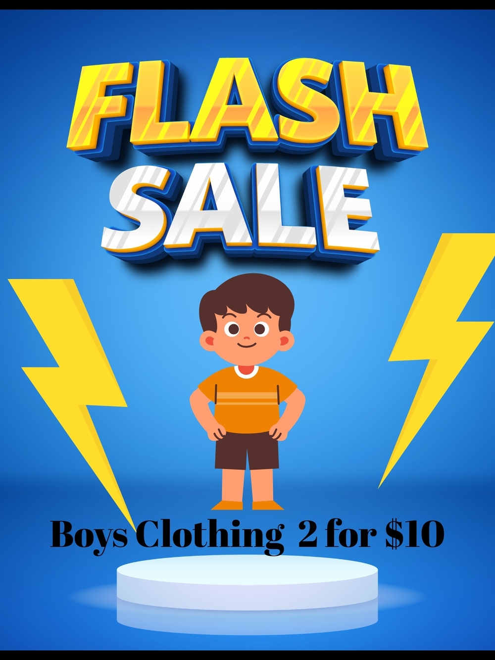 Flash Sale Boys Orange Tee & Brown Shorts